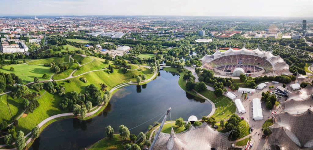 Stadium of the Olympiapark in Munich, Germany shutterstock_242486194