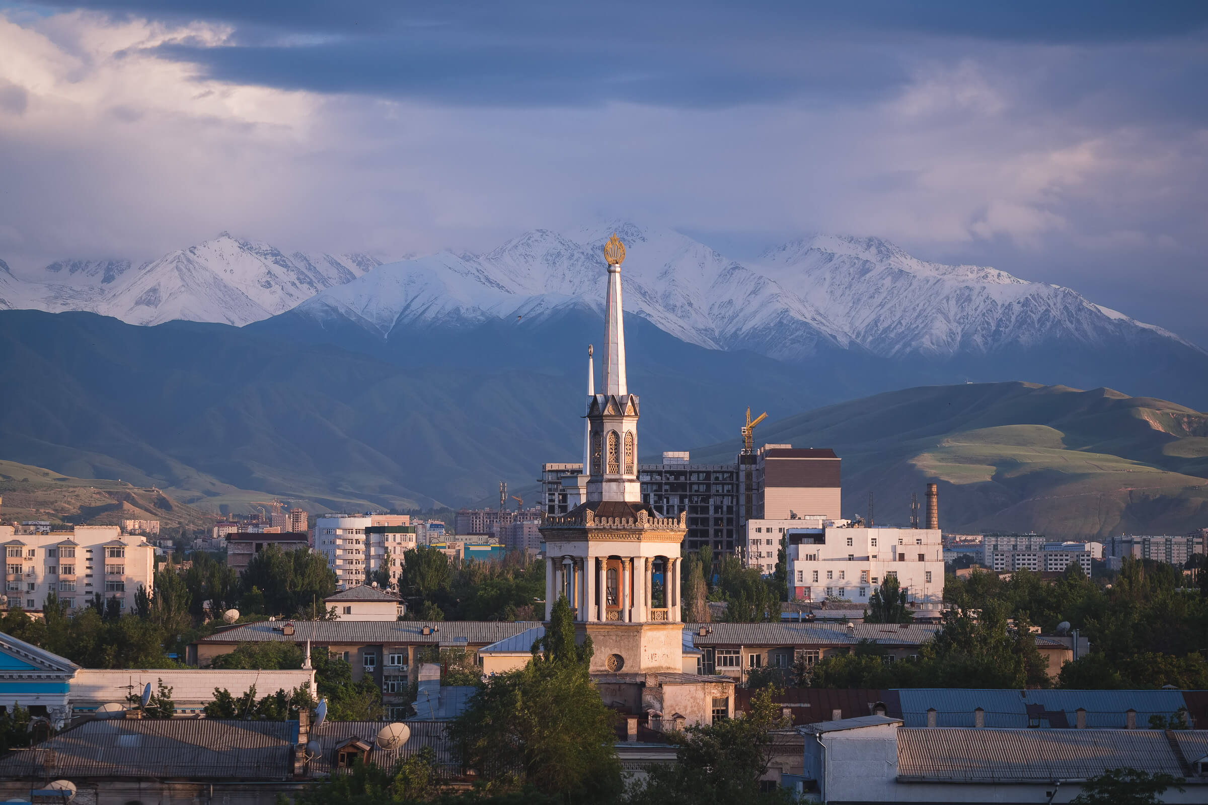 sunset in bishkek kyrgyzstan