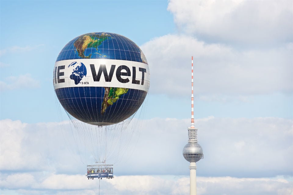 Ride up and see the view at the World Balloon in Berlin.