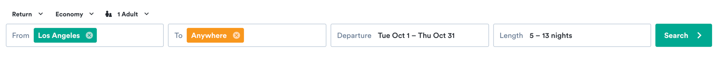 kiwi flight booking flexible dates