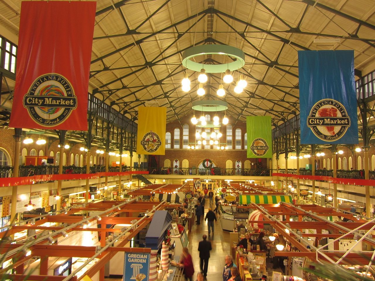 Overhead view of a busy Indianapolis City Market