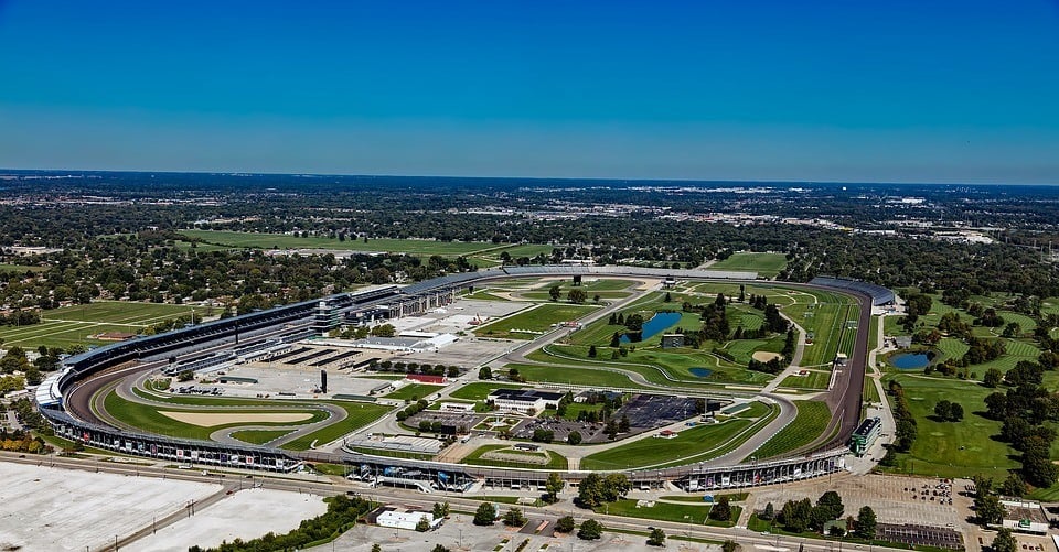 Aerial view of the Indianapolis Motor Speedway