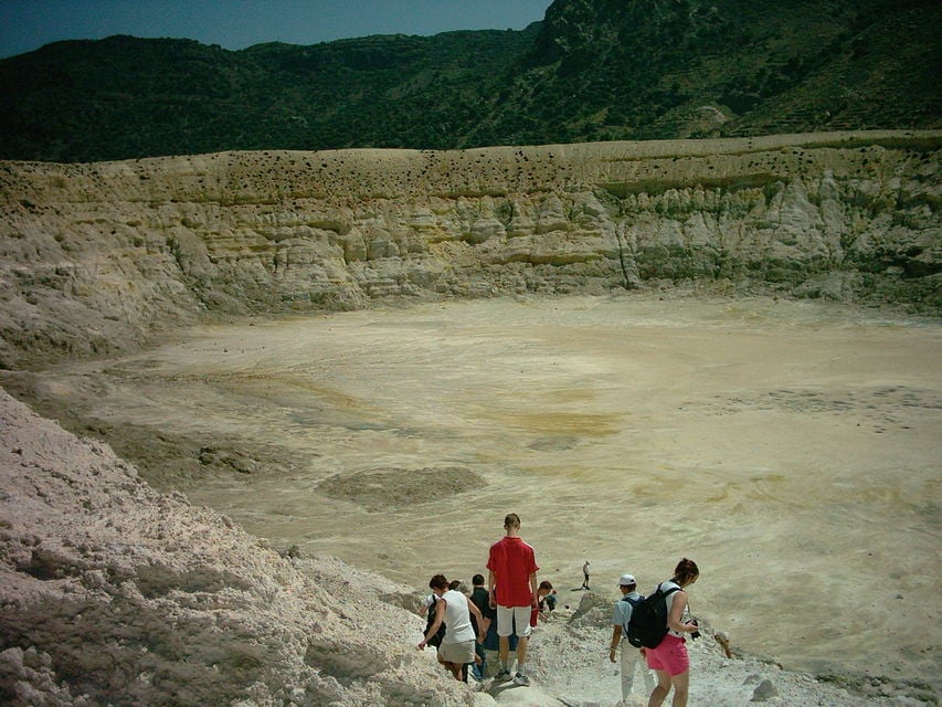 Walk inside the crater of an actual volcano