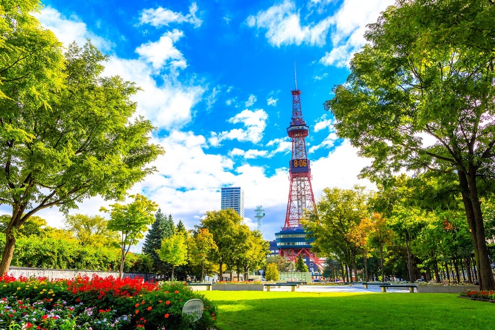 Sapporo tourist attraction - Television Tower and Odori Park