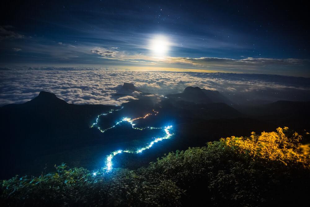 Adam's Peak lit up - Sri Lanka's sacred wonder