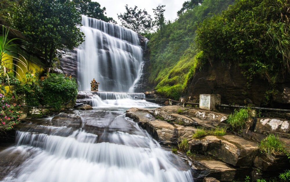 One of many famous waterfalls in Sri Lanka