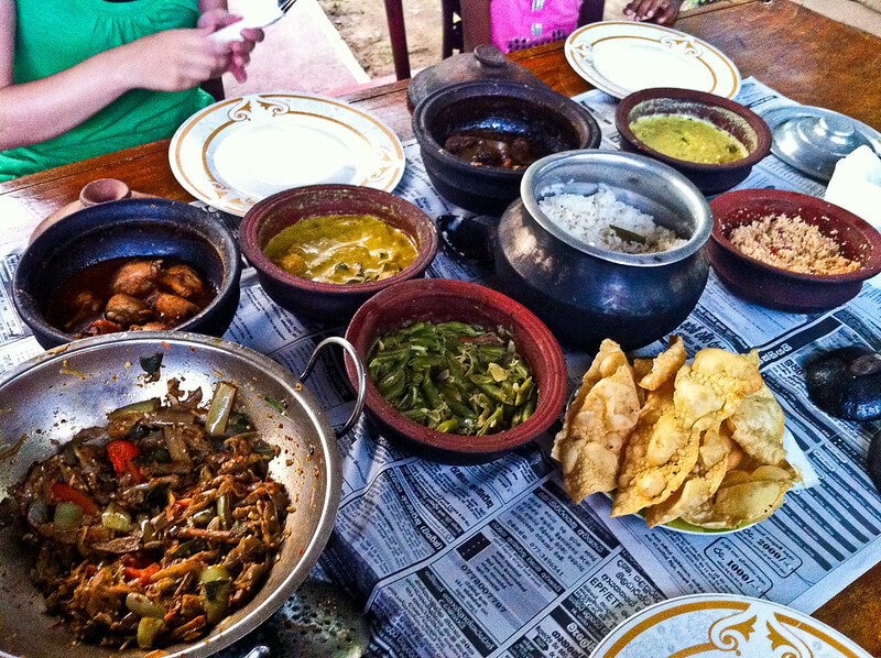 Sri Lanka street food curry buffet