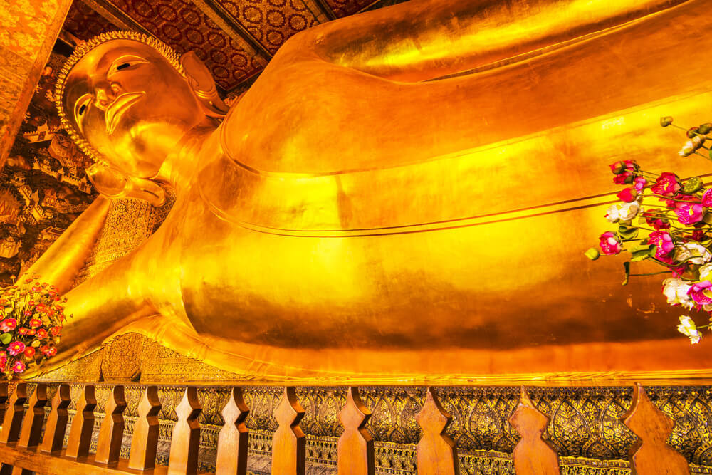Wat Pho, temple of the Reclining Buddha in Bangkok.