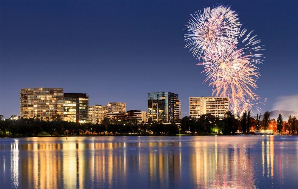 Fireworks over Canberra