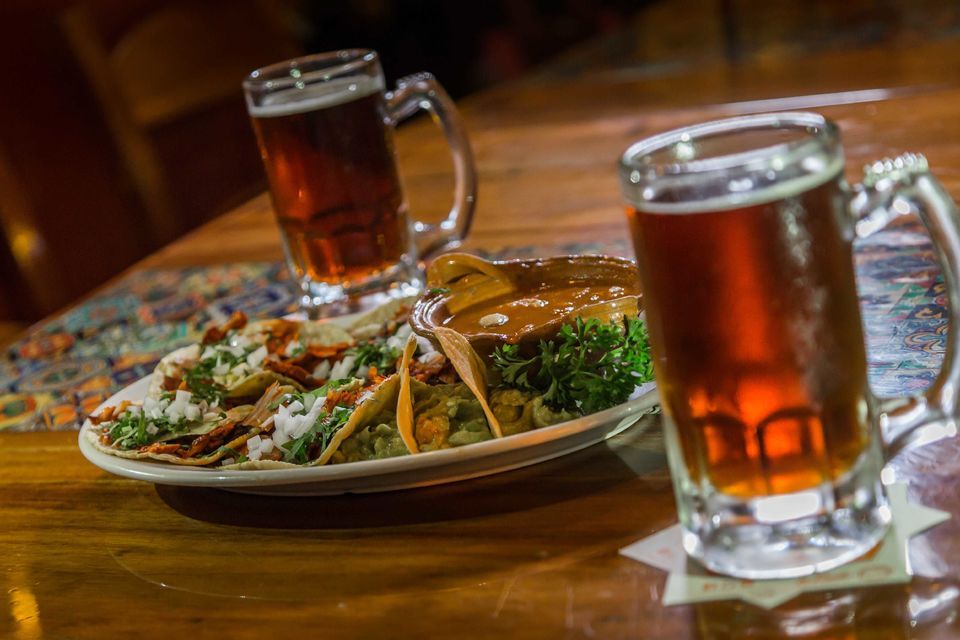 Tacos and local beer in Cancun