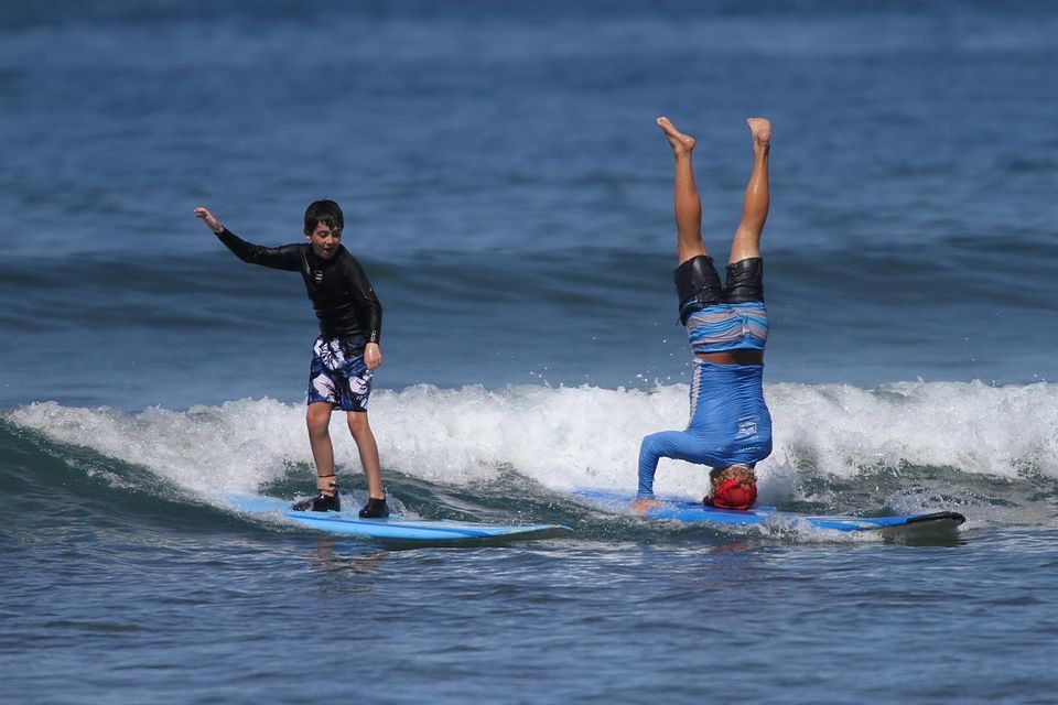 Surfing lesson at a surf camp in Sri Lanka