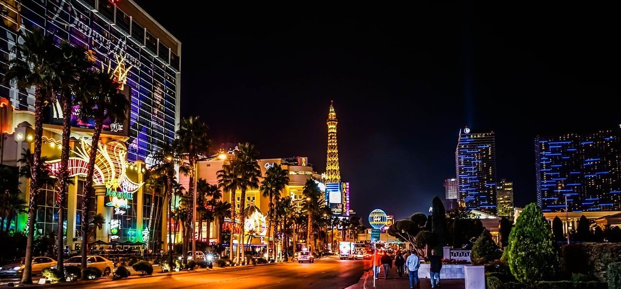 The Strip at night