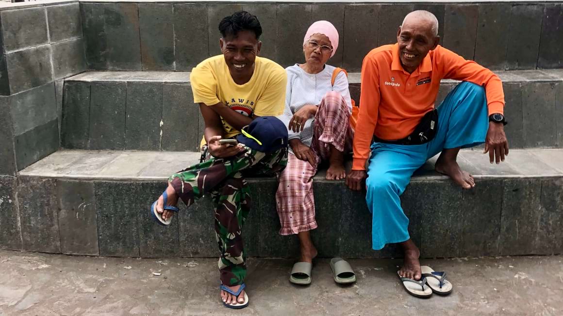 Andy (surf instructor) and his parents, Batukaras royalty in West Java, Indonesia