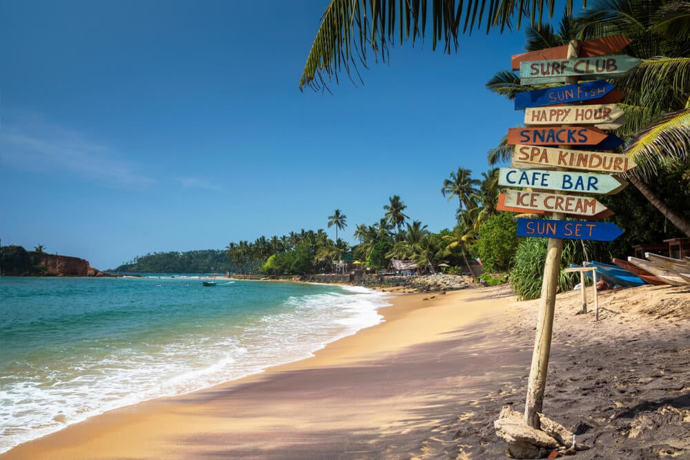 The beach in Mirissa