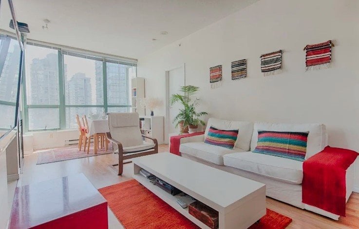 Bright room in high rise, Vancouver