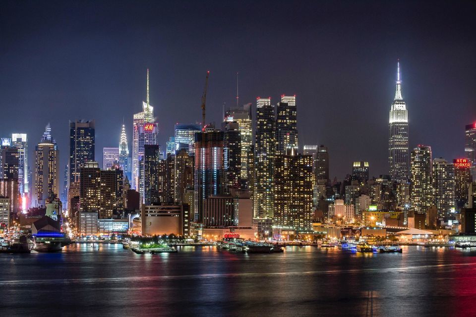 New York skyline at night