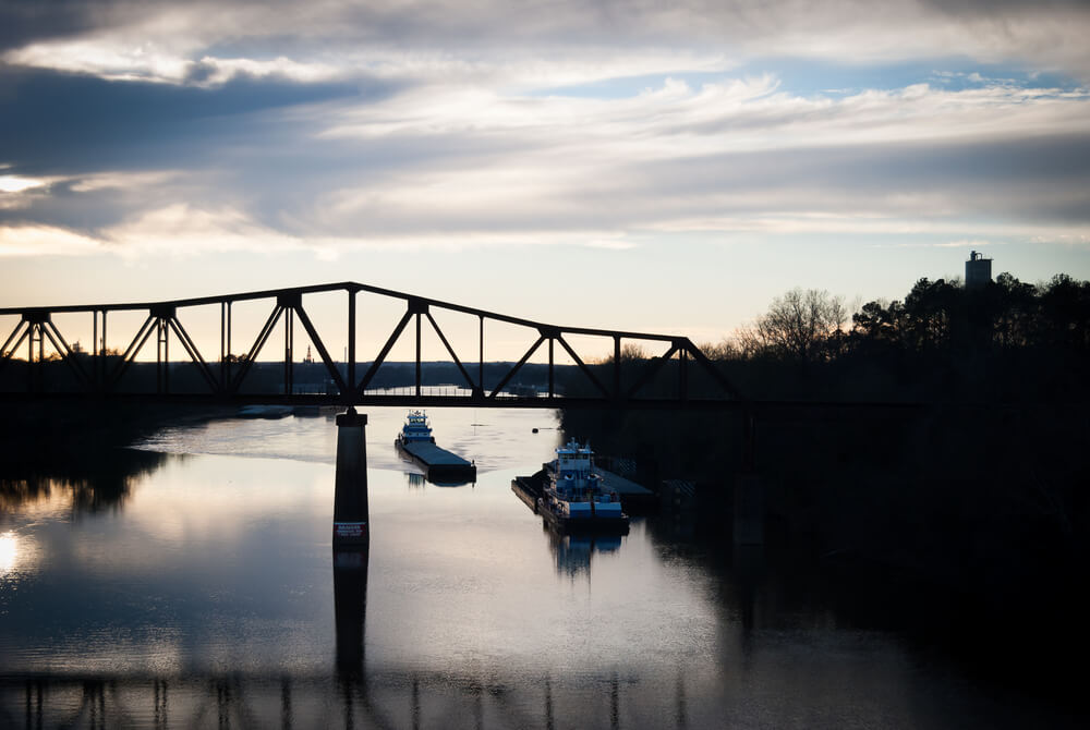 Railroad over river in Tuscaloosa, Alabama