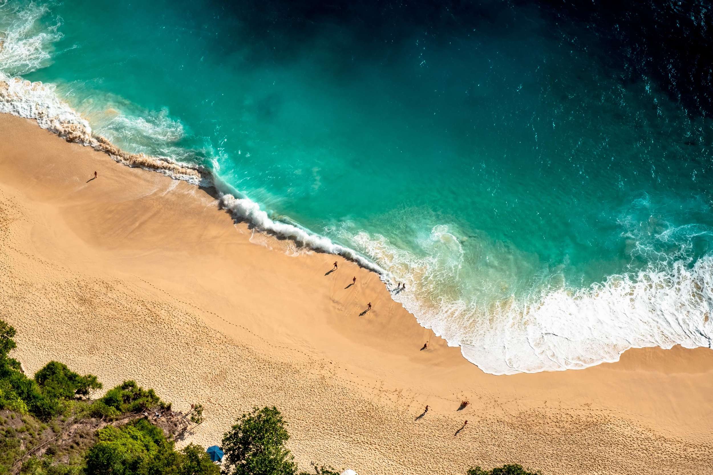 beautiful beach in bali with waves