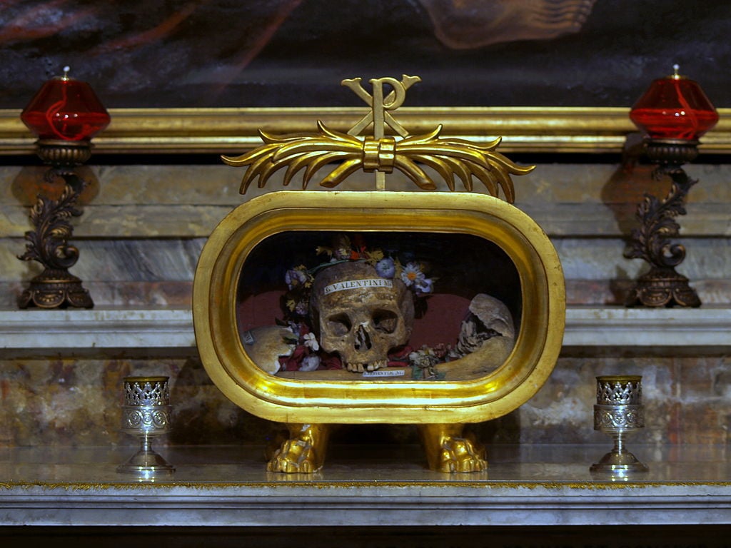 Skull of Saint Valentine - a famous historical landmark in Glasgow