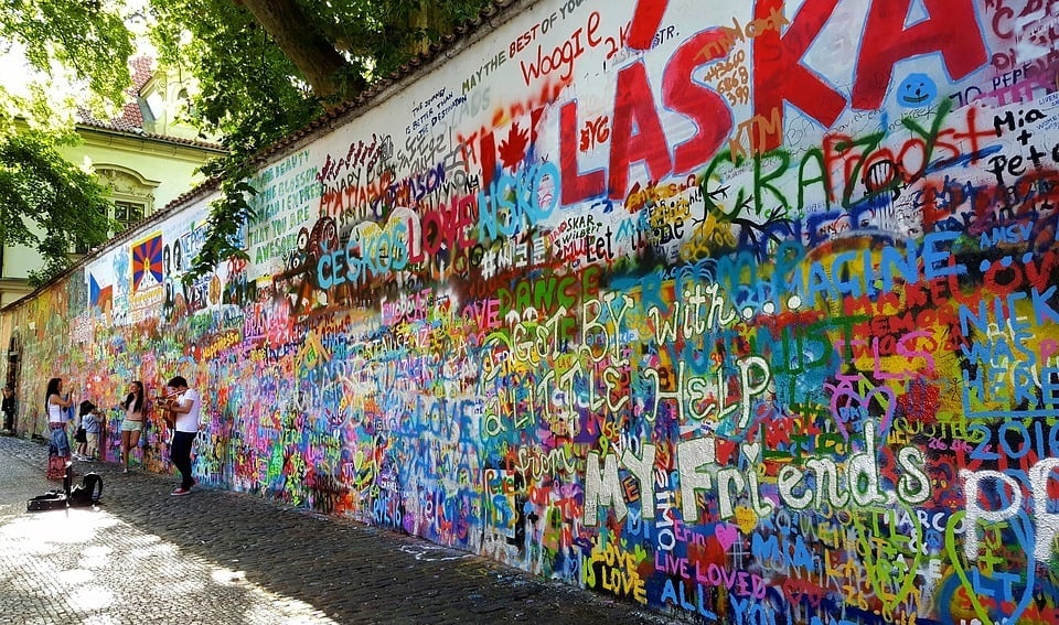 Marvel at the Lennon Wall