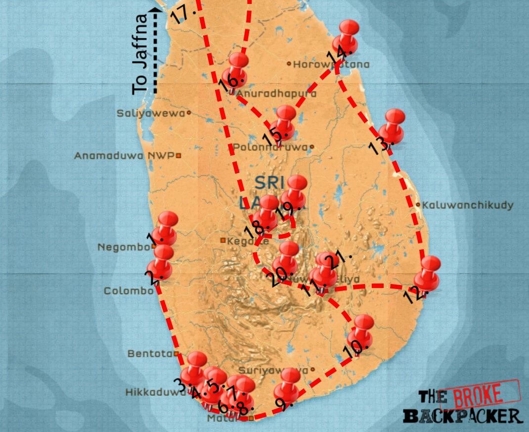 Sky Distance Map Sri Lanka Updated: Backpacking Sri Lanka Travel Guide (2022)