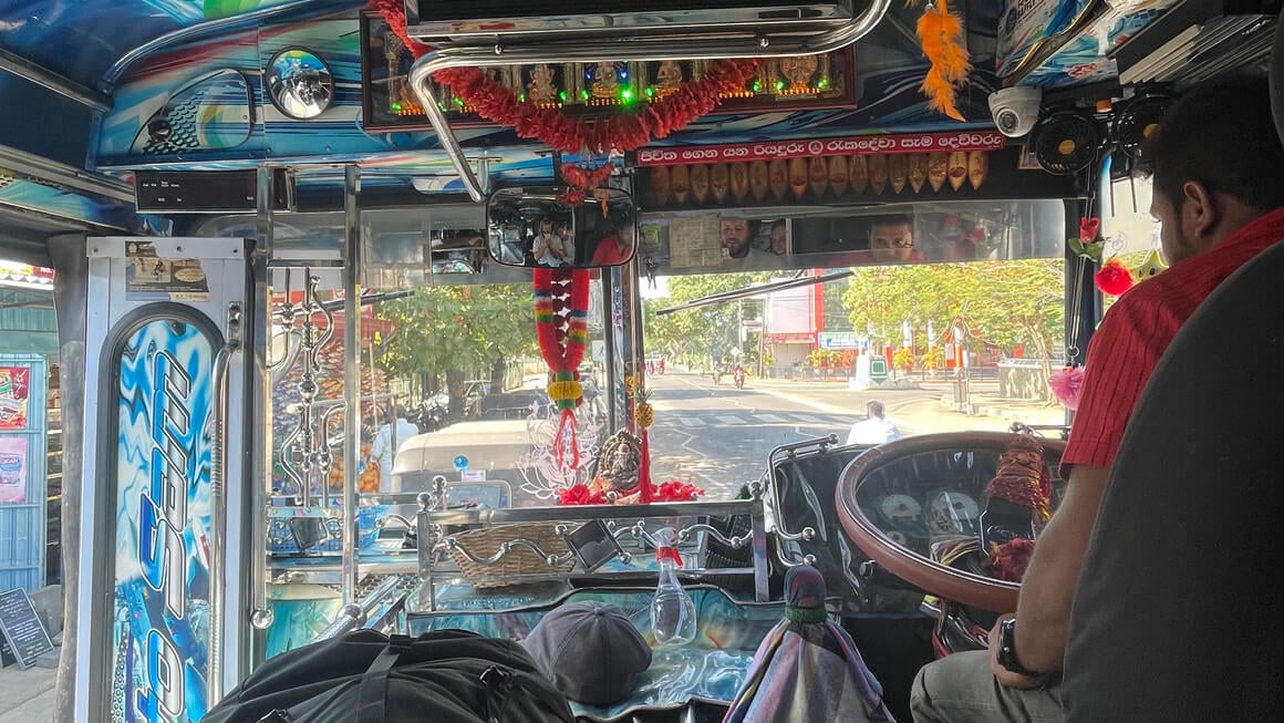 inside a local bus in sri lanka
