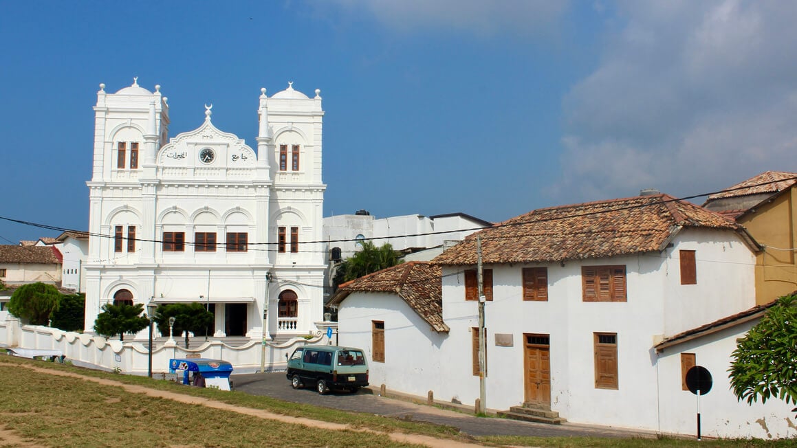 white buildings in galle sri lanka