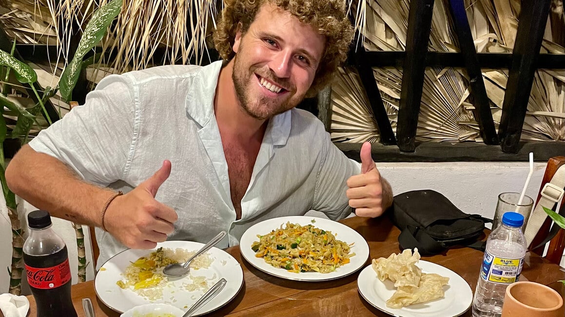 harvey eating kotu in sri lanka