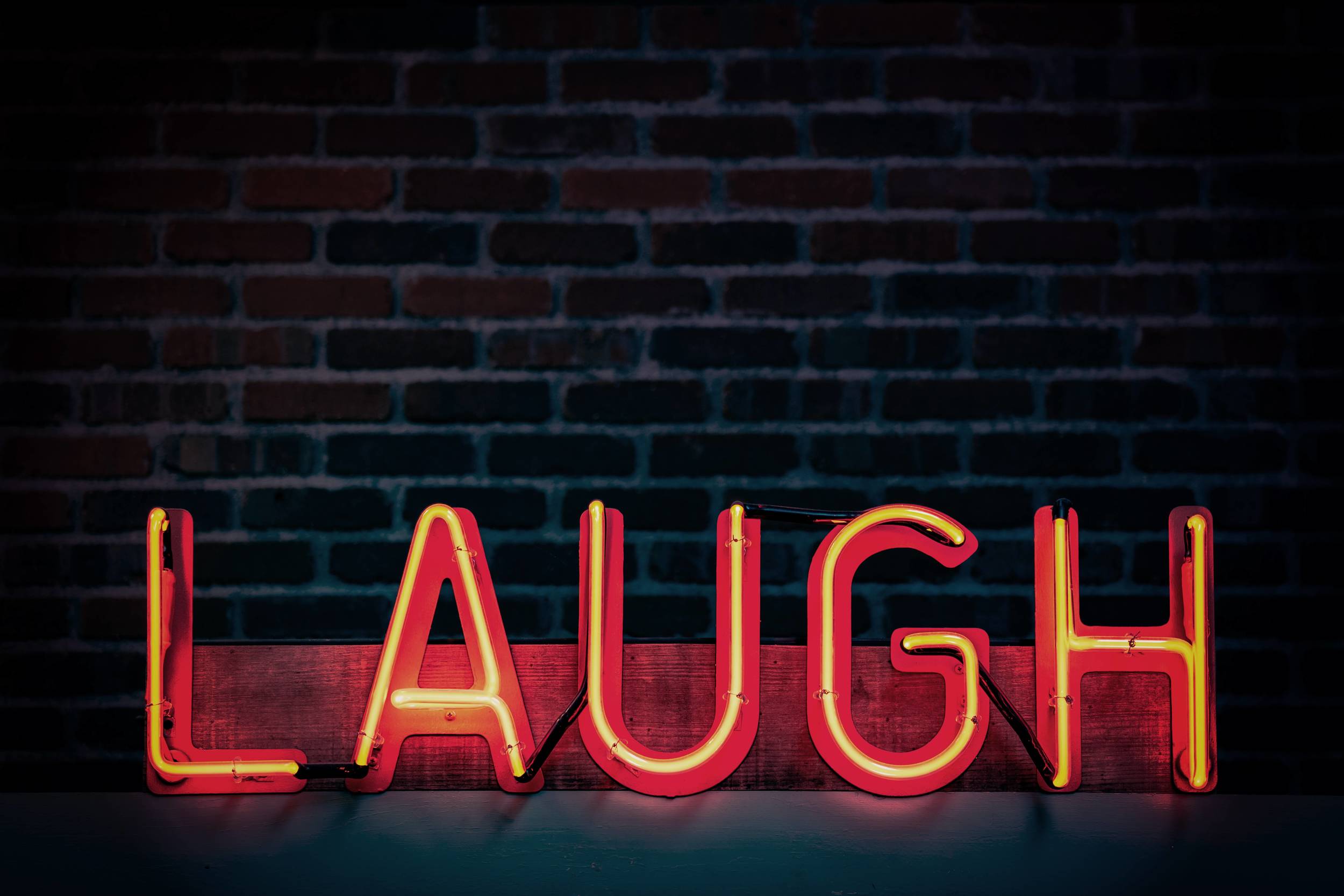 Neon lights laugh image