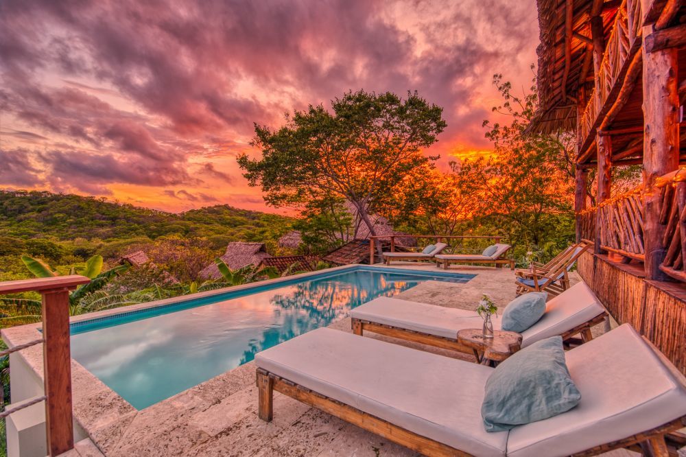 Incredible sunset at an affordable yoga retreat in Nicaragua