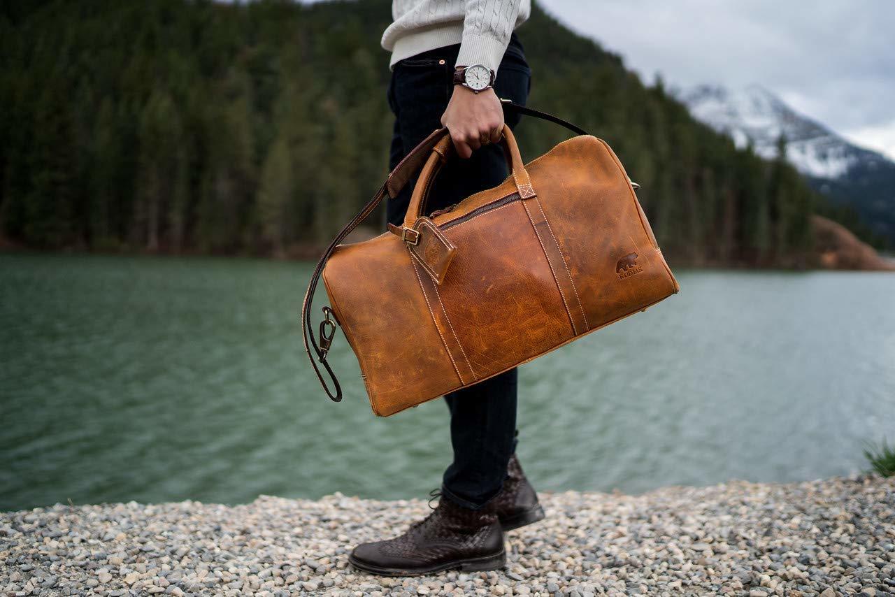 Denver Leather Travel Duffle Bag | Dark Briar