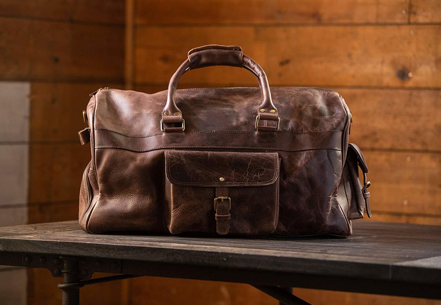 Kodiak Weekender 60L leather duffel 