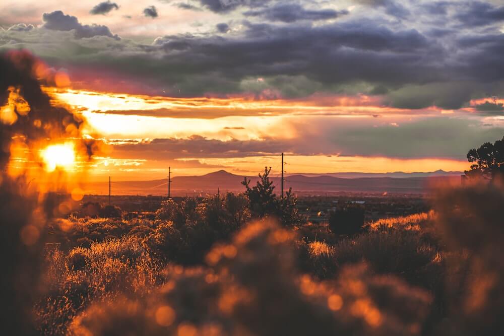 sunset in santa fe