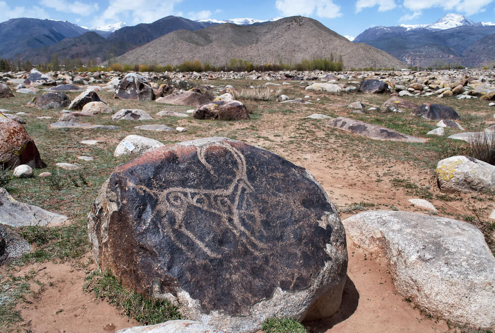 stone engravings kyrgyzstan