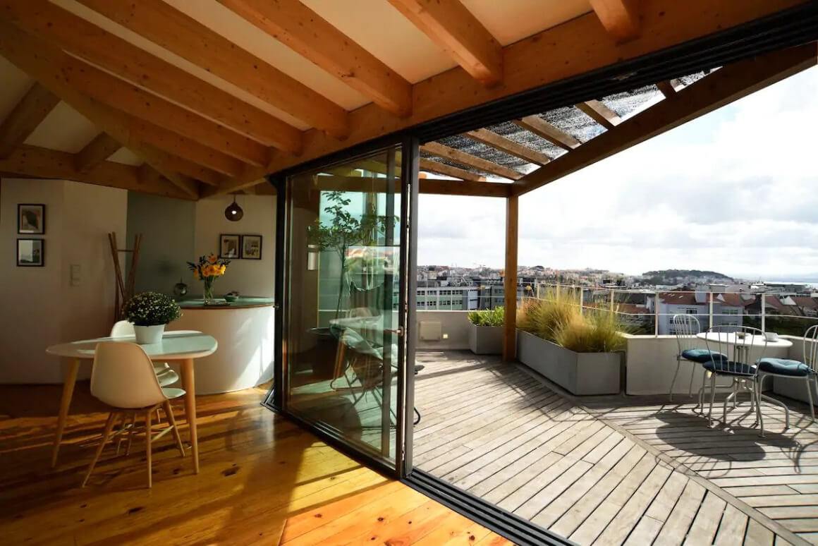 Lisbon rooftop with terrace and stunning views