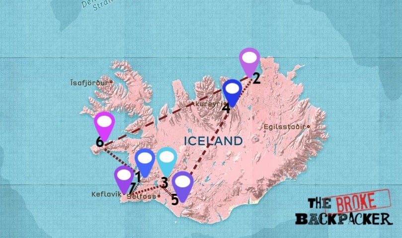 Map of Where to Stay in Iceland