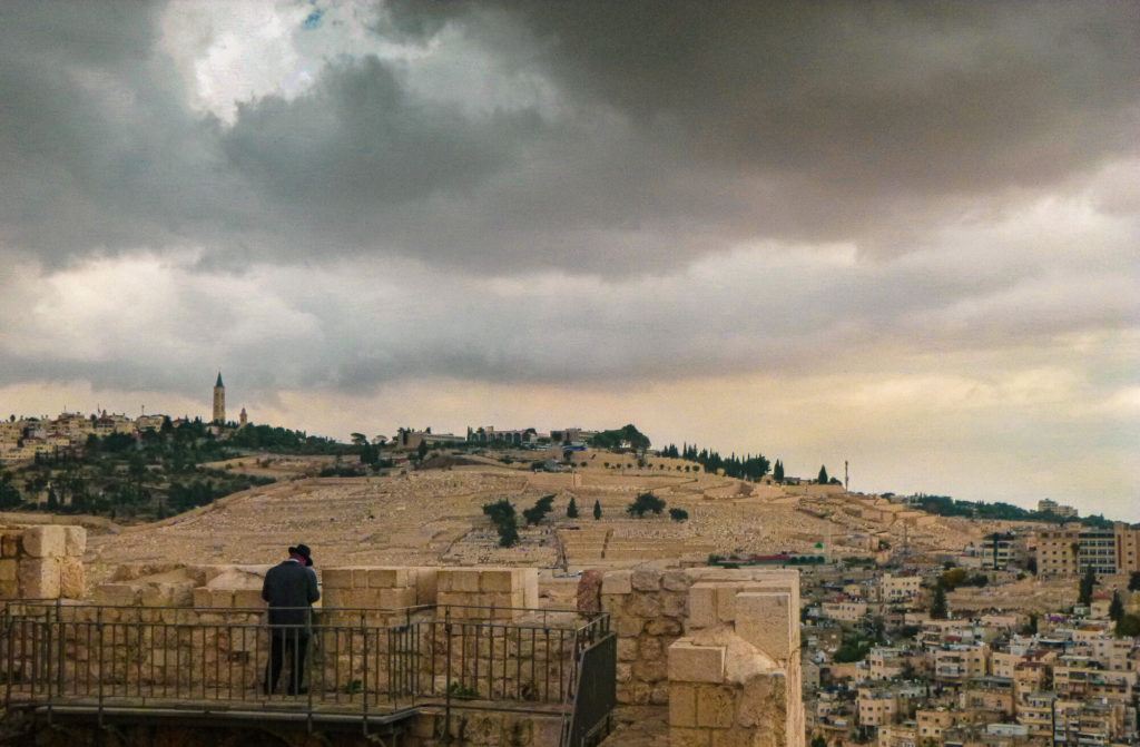 An Ultra-Orthodox Jewish man praying at the wall in the Old City of Jerusalem