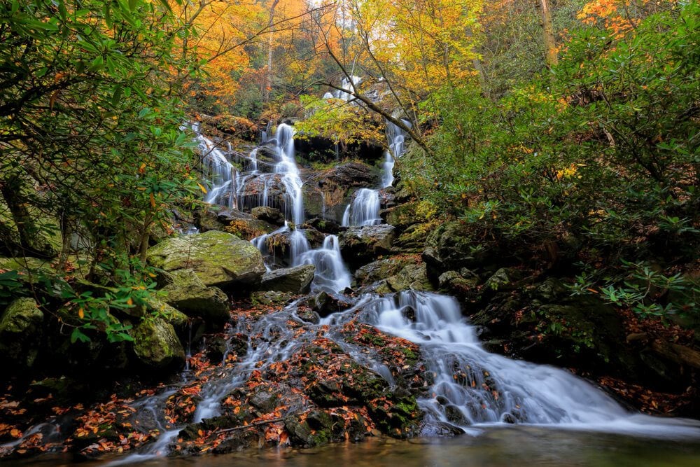 A waterfall seen while staying in Black Mountain Asheville