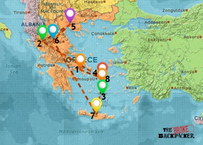 Map of Where to Stay in Greece