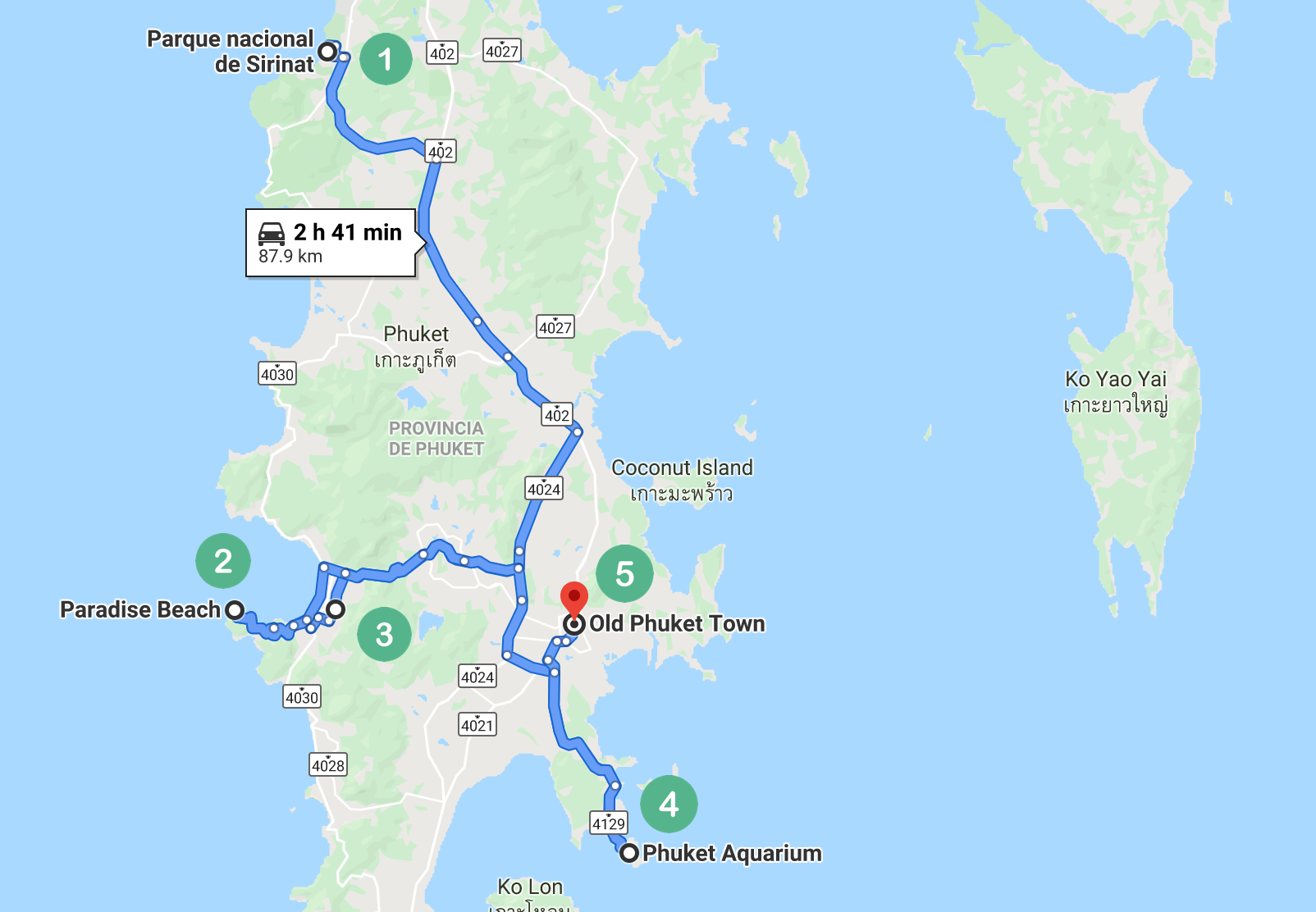 Itinerary in Phuket