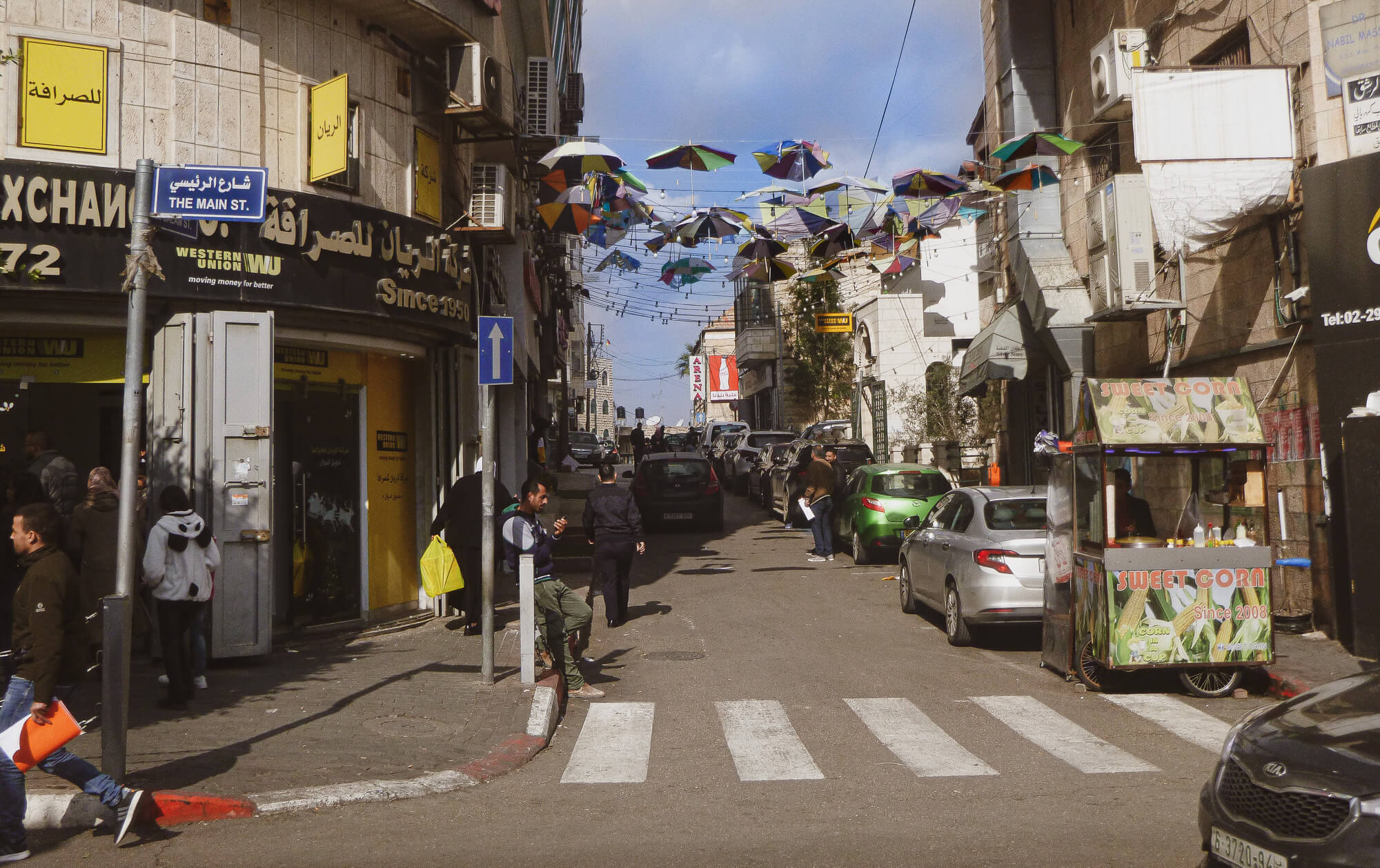 The main street in Ramallah - lesser-visited destination for backpackers in Israel
