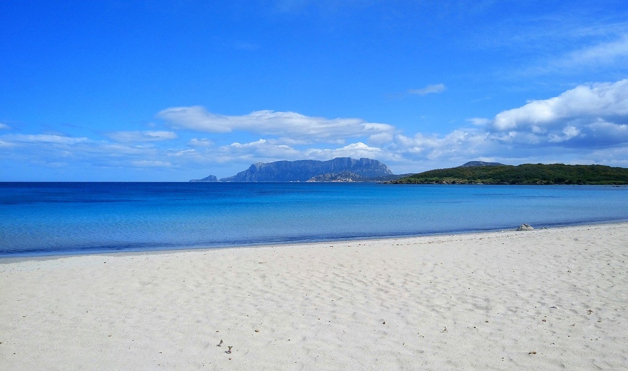 white sand beach in olbia, sardinia