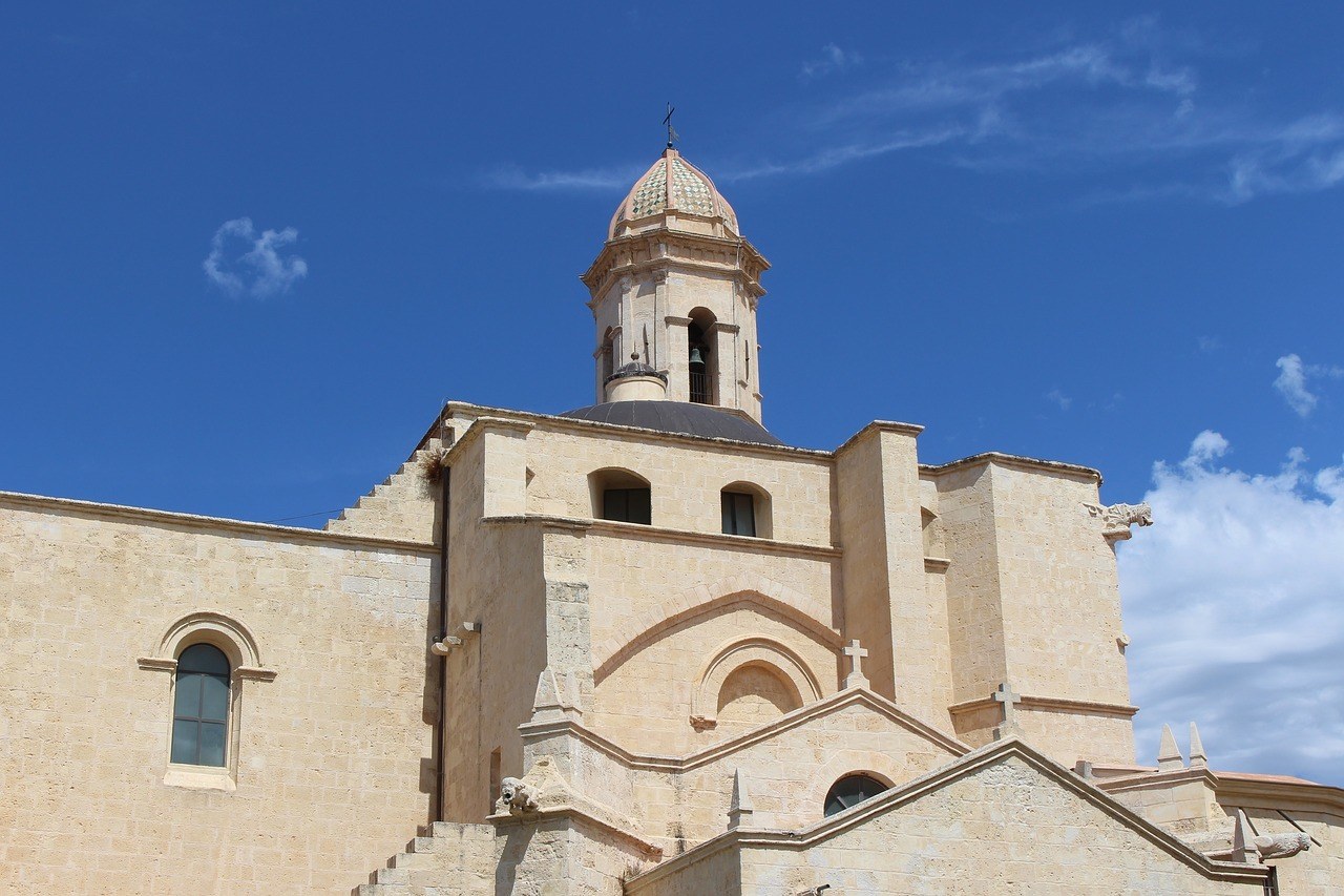 Top of an old church in Sassari, Sardinia