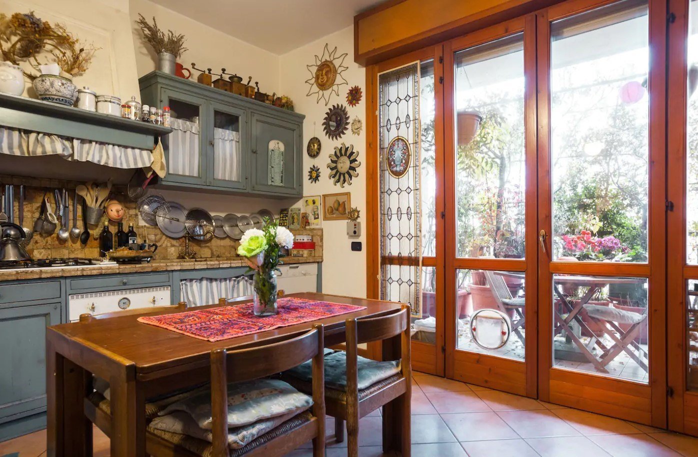 Bright Room with Flowery Balcony