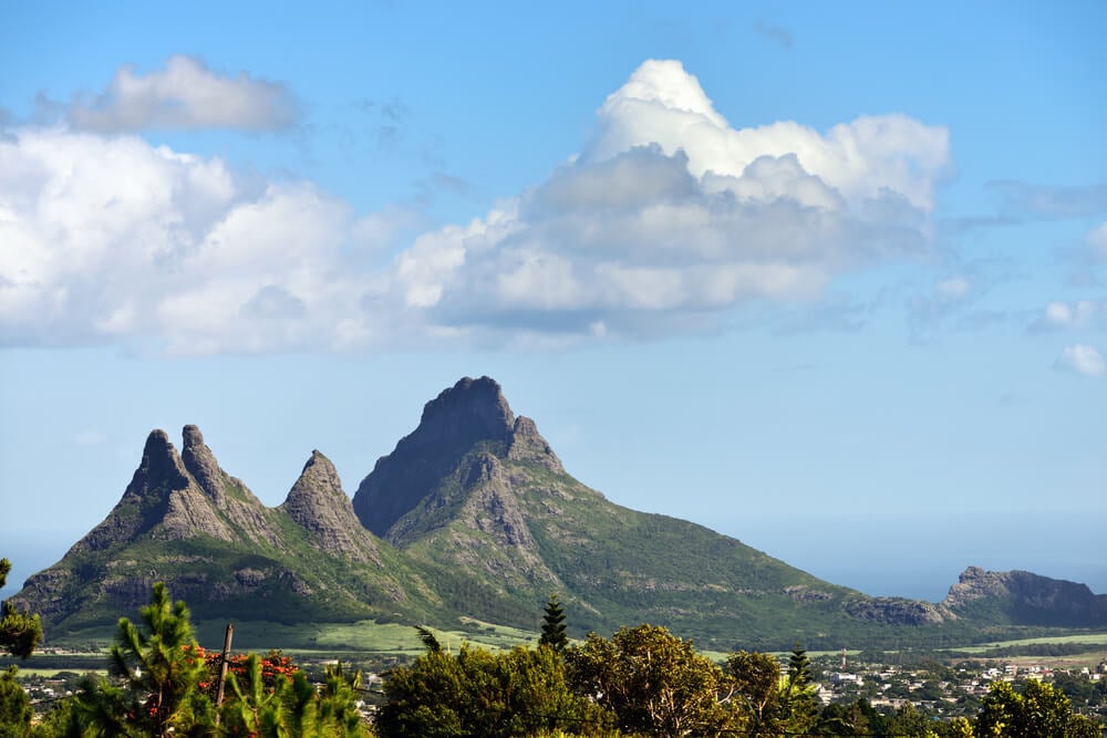 Trois Mamelle mountains in Mauritius