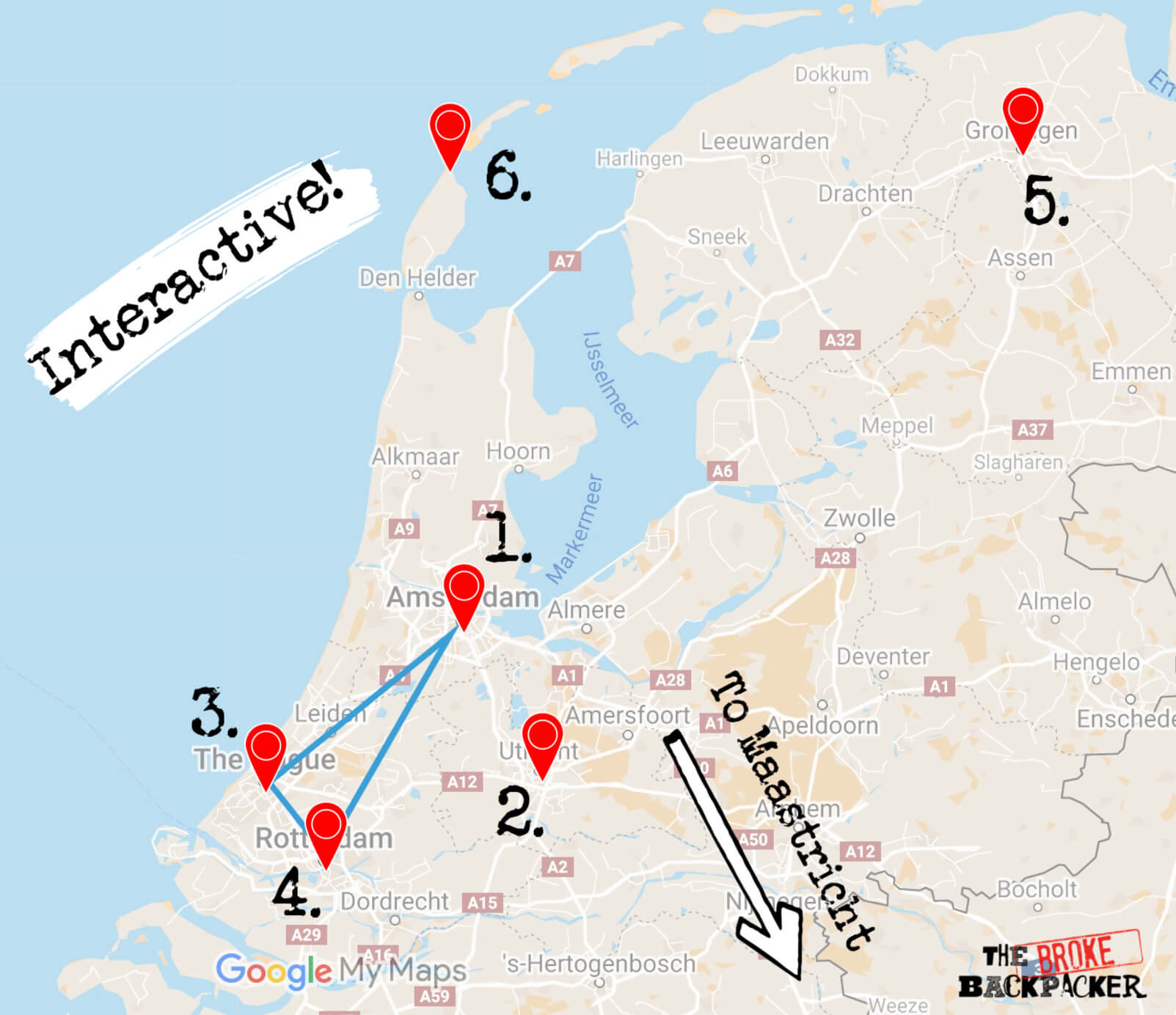 netherlands 5 day itinerary map