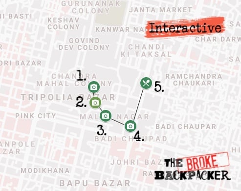 Jaipur Itinerary Day 1 Map