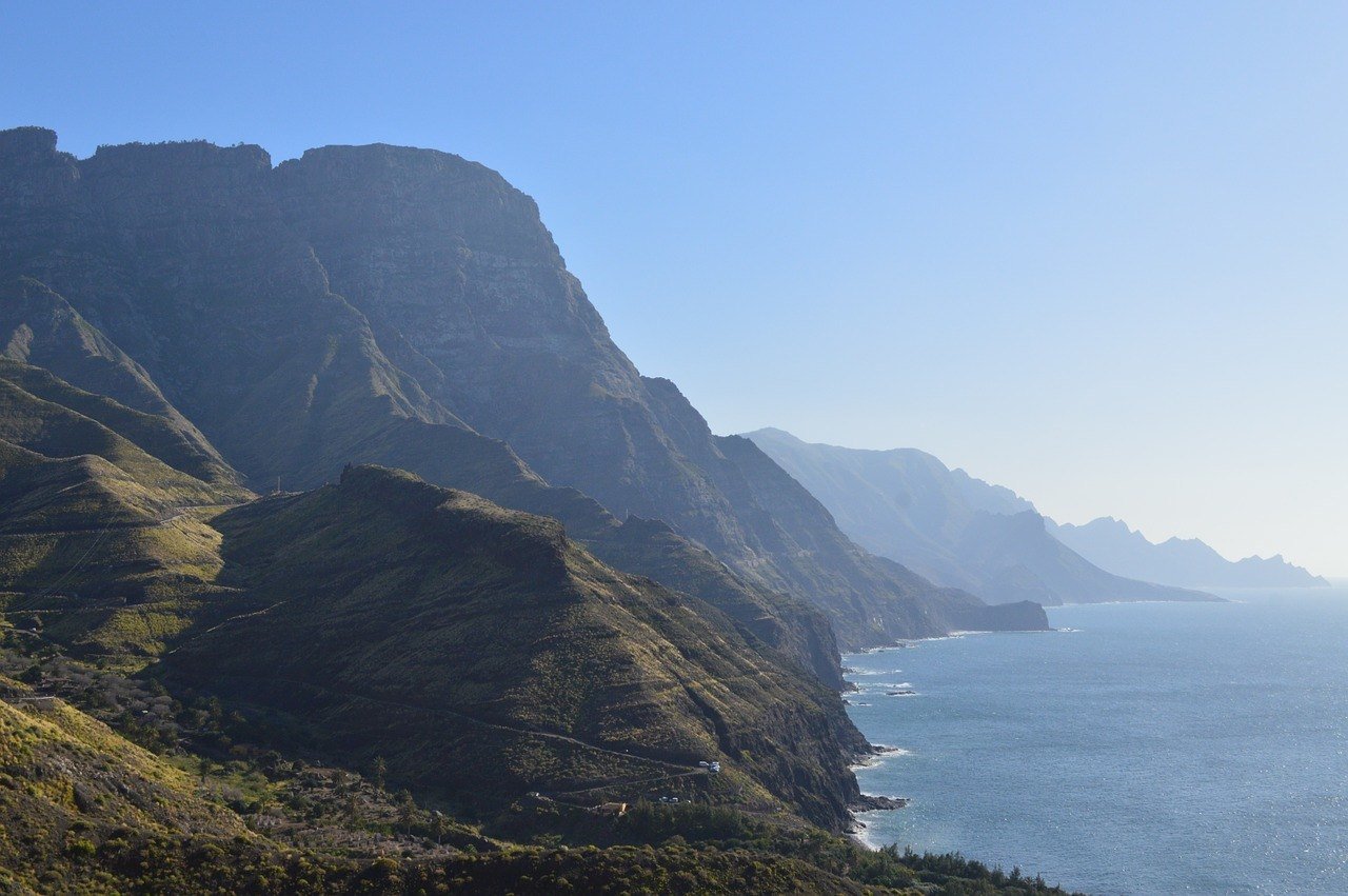 gran canaria coast with stunning cliffs and blue skies - Agaete