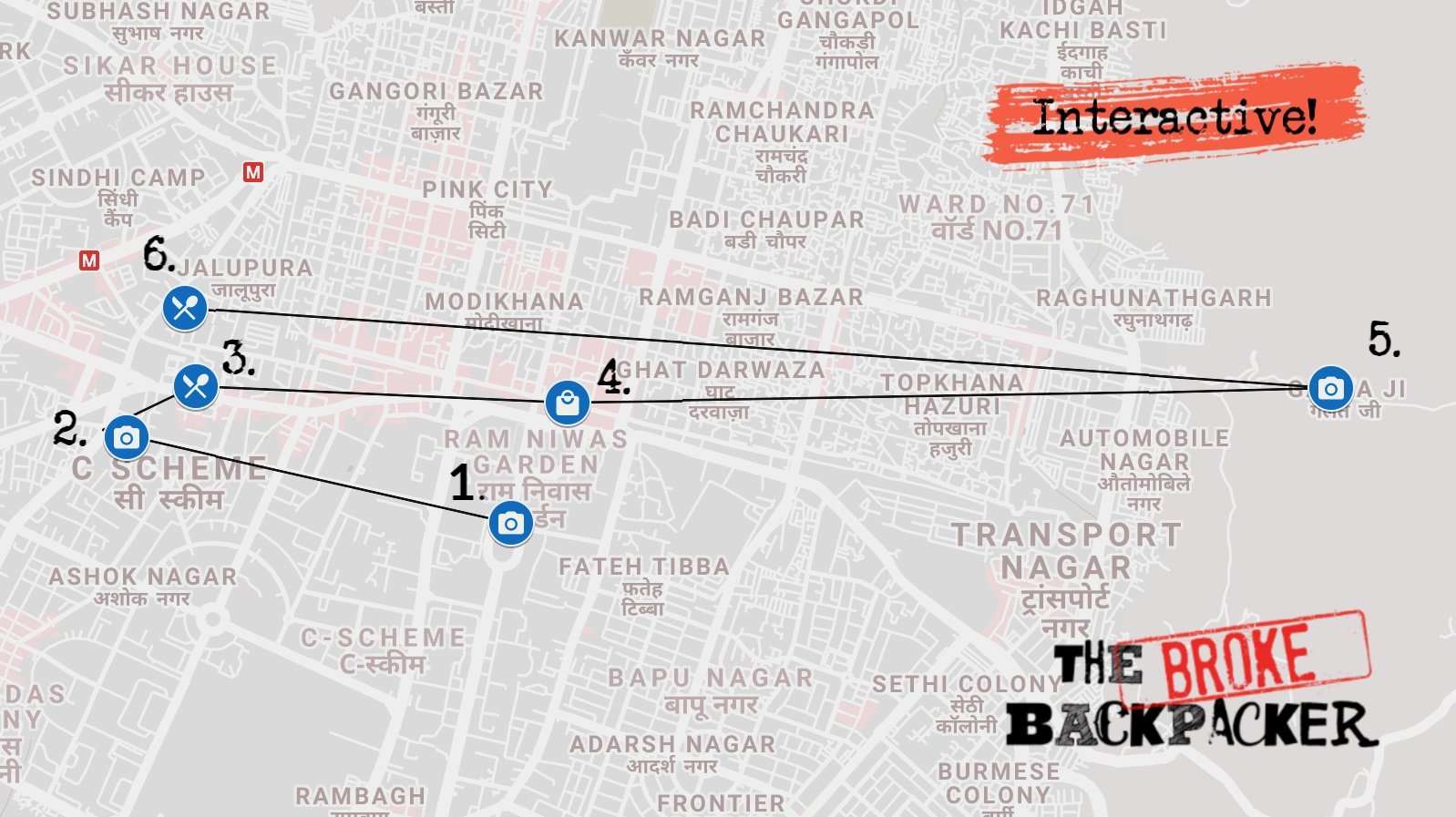 Jaipur Itinerary Day 2 Map