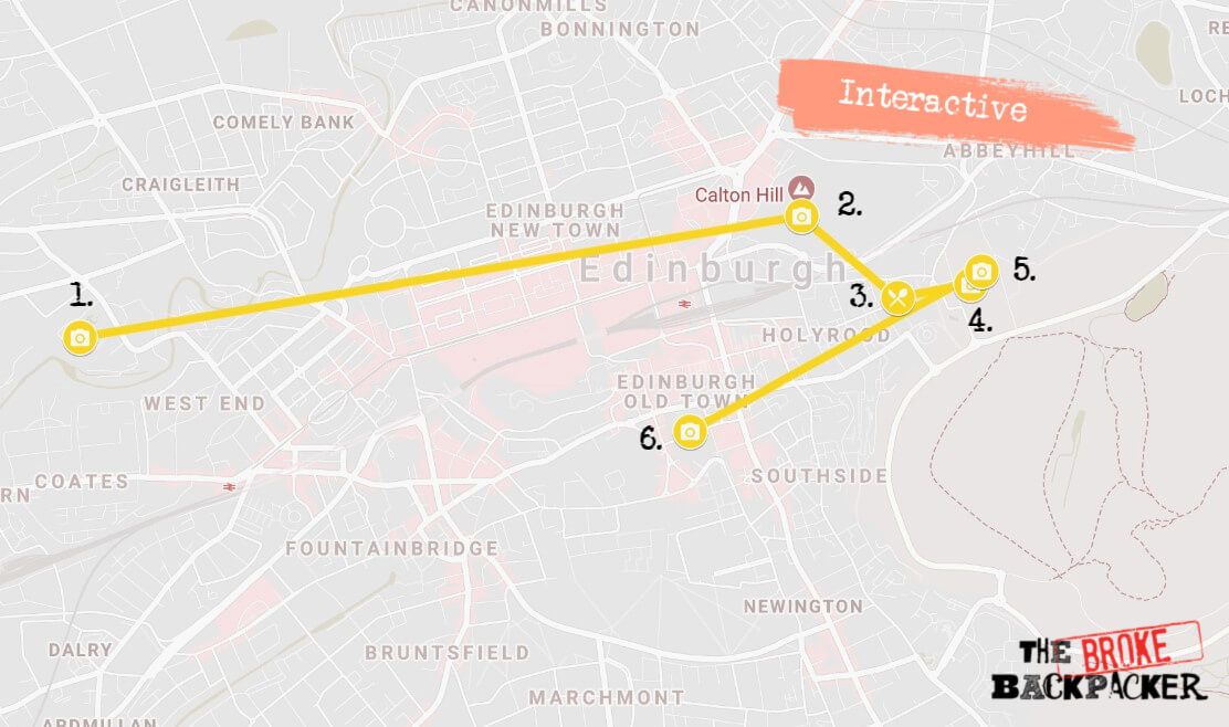 Edinburgh Itinerary Day 2 Map